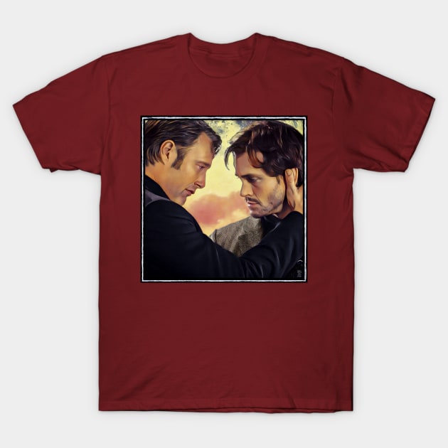 Hannibal and Will Hannigram Sunset T-Shirt by OrionLodubyal